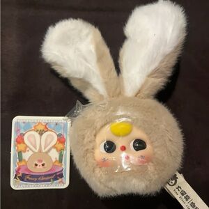 Baby Three Petit Macaron Cute Bunny Head - Fuzzy Chestnut